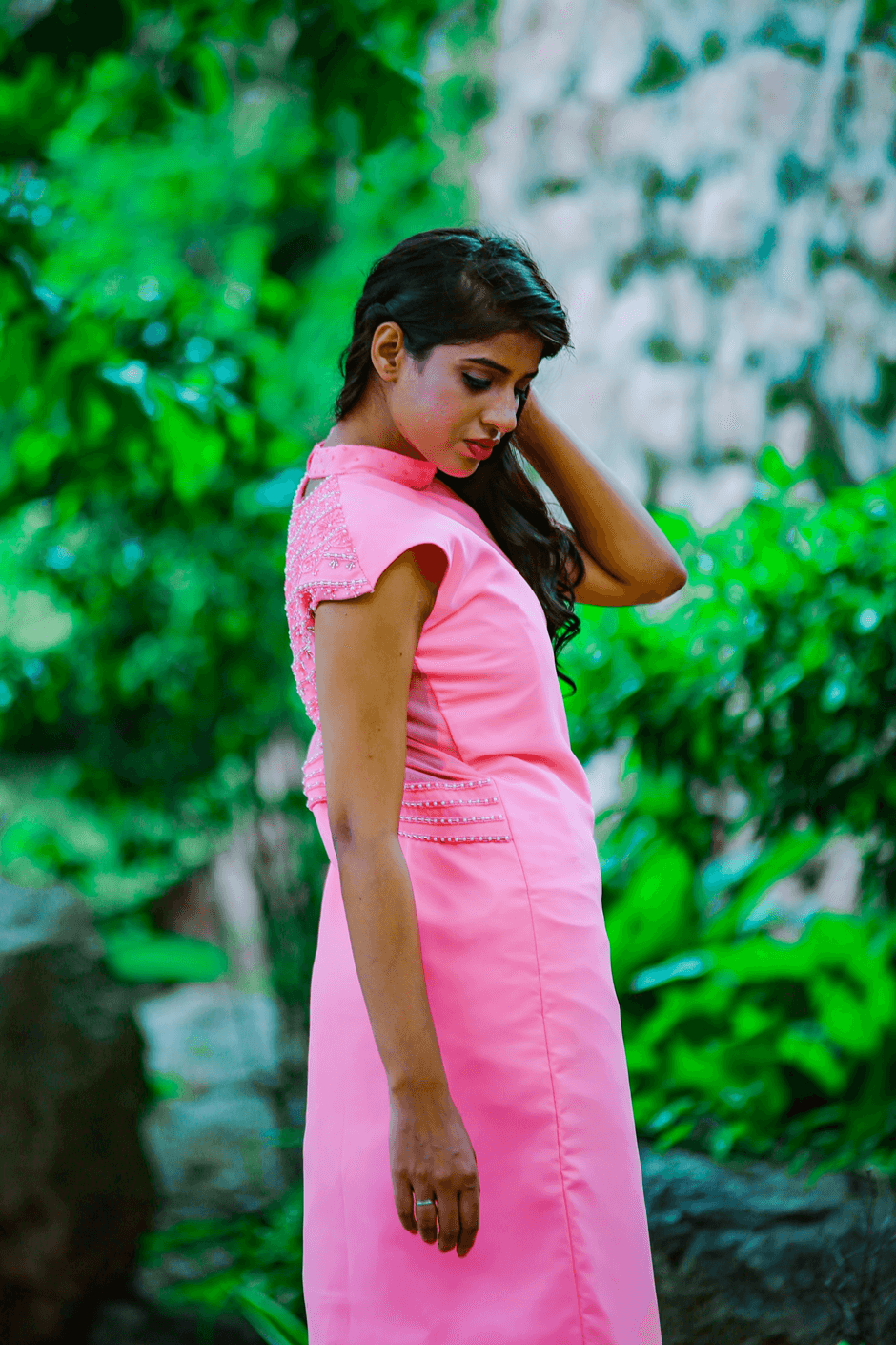 ABGA Women Fit and Flare Pink Dress - Buy ABGA Women Fit and Flare Pink  Dress Online at Best Prices in India | Flipkart.com